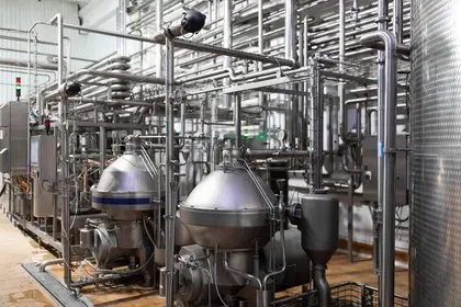 Industrial boiler equipment in a factory