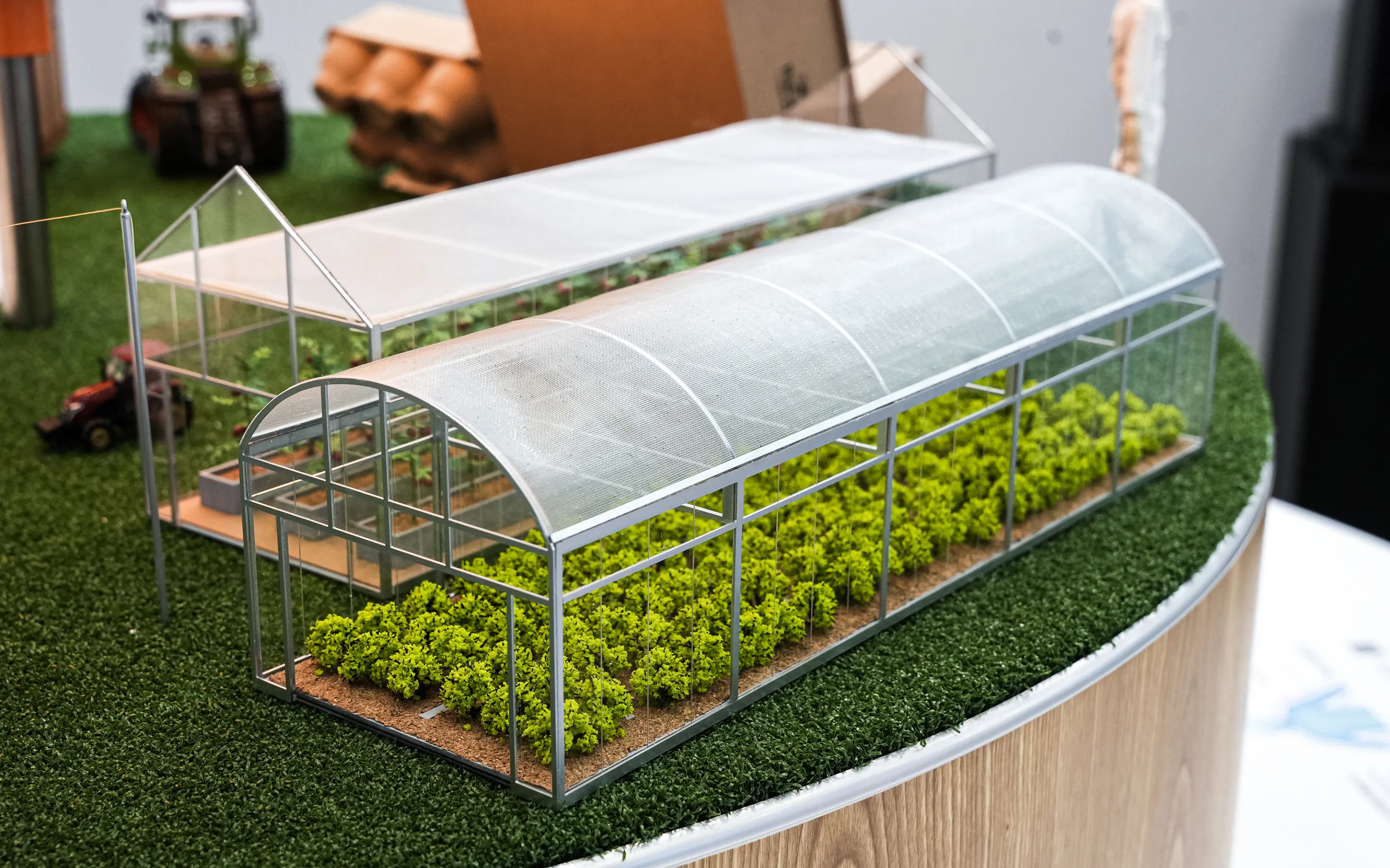 A visual of the farm diorama displayed on the upper tier at the Agriculture WEEK exhibition